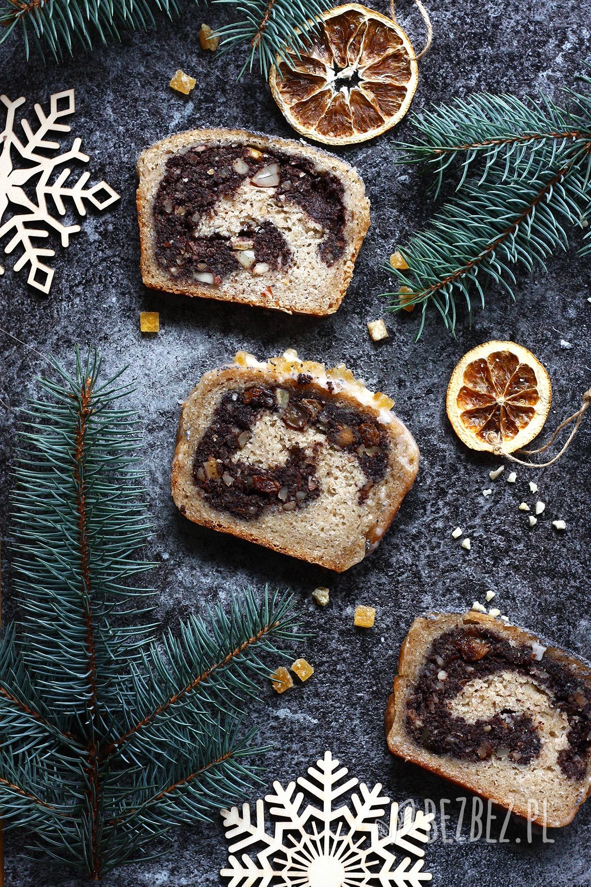 Bezglutenowy makowiec wegański zawijany