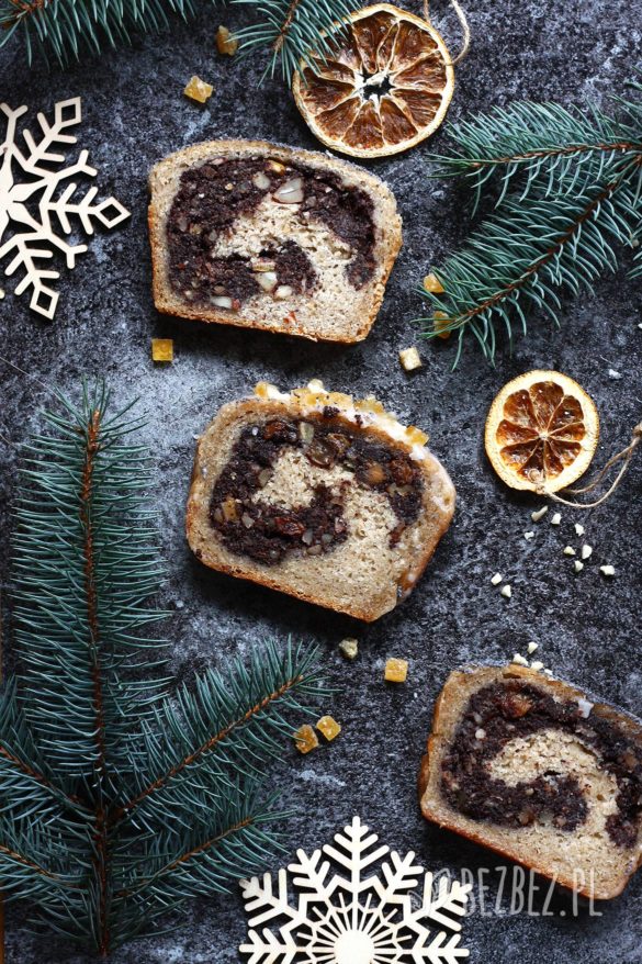 Bezglutenowy makowiec wegański zawijany