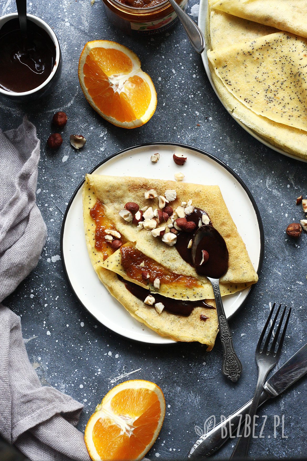 Bezglutenowe naleśniki pomarańczowe z makiem