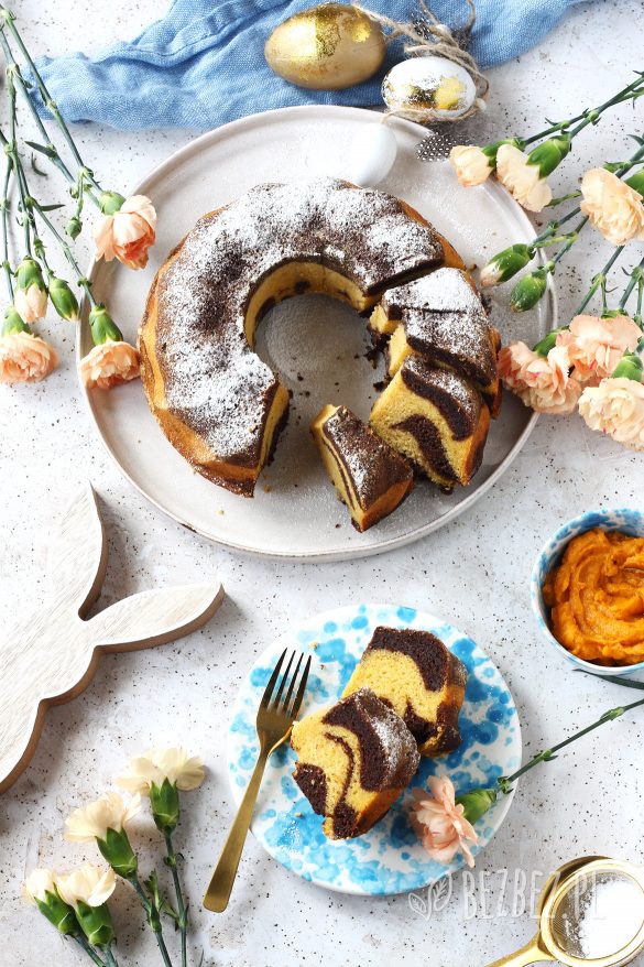 Bezglutenowa babka marmurkowa bez jaj i nabiału